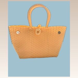 Lightweight Woven Waterproof Basket Tote Bag | Beige | Summer Bag